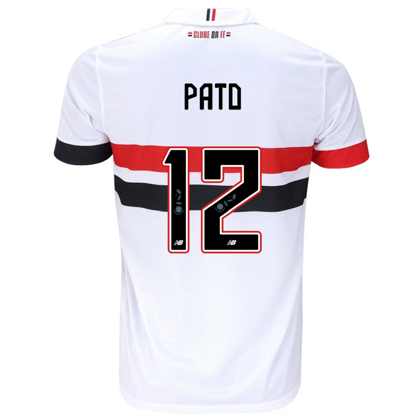 Kids Football Alexandre Pato #12 White Red Black Home Jersey 2024/25 T-Shirt Australia