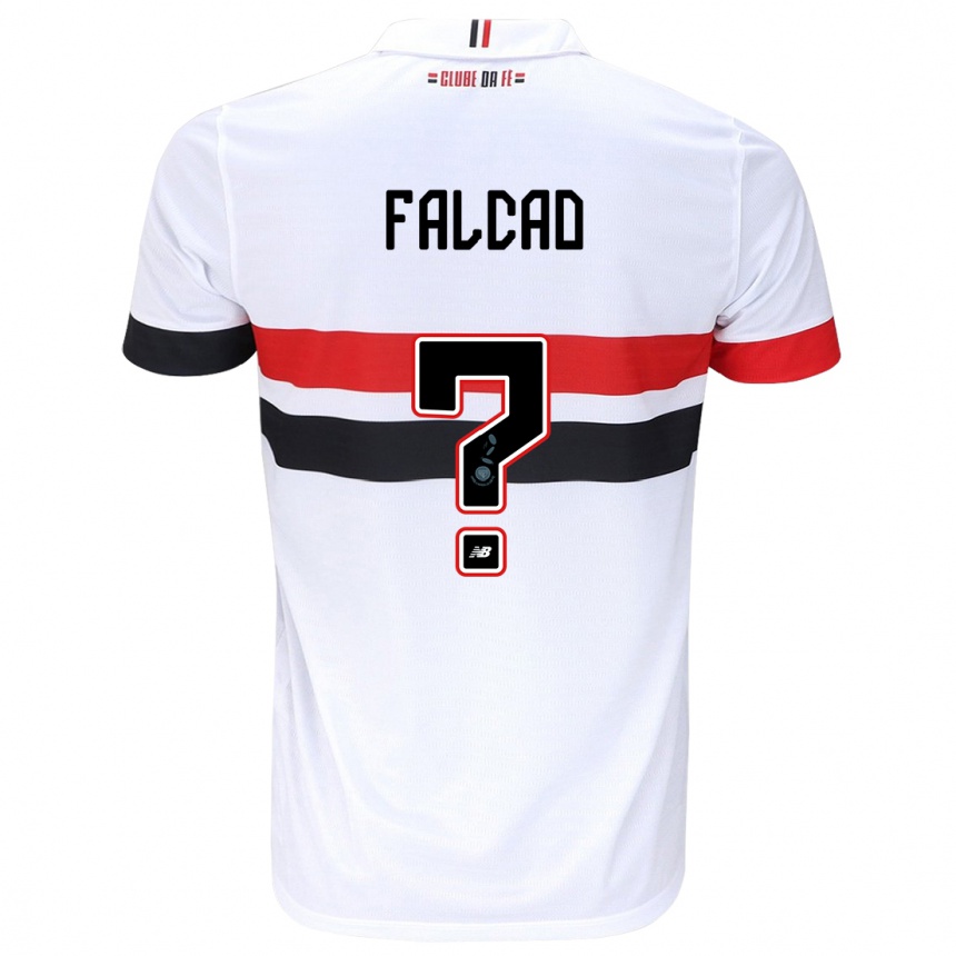 Kids Football Gabriel Falcão #0 White Red Black Home Jersey 2024/25 T-Shirt Australia