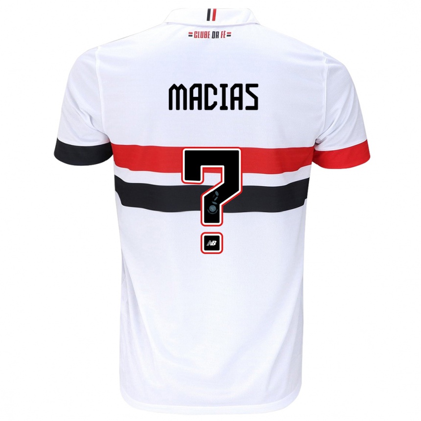 Kids Football Juan Macías #0 White Red Black Home Jersey 2024/25 T-Shirt Australia