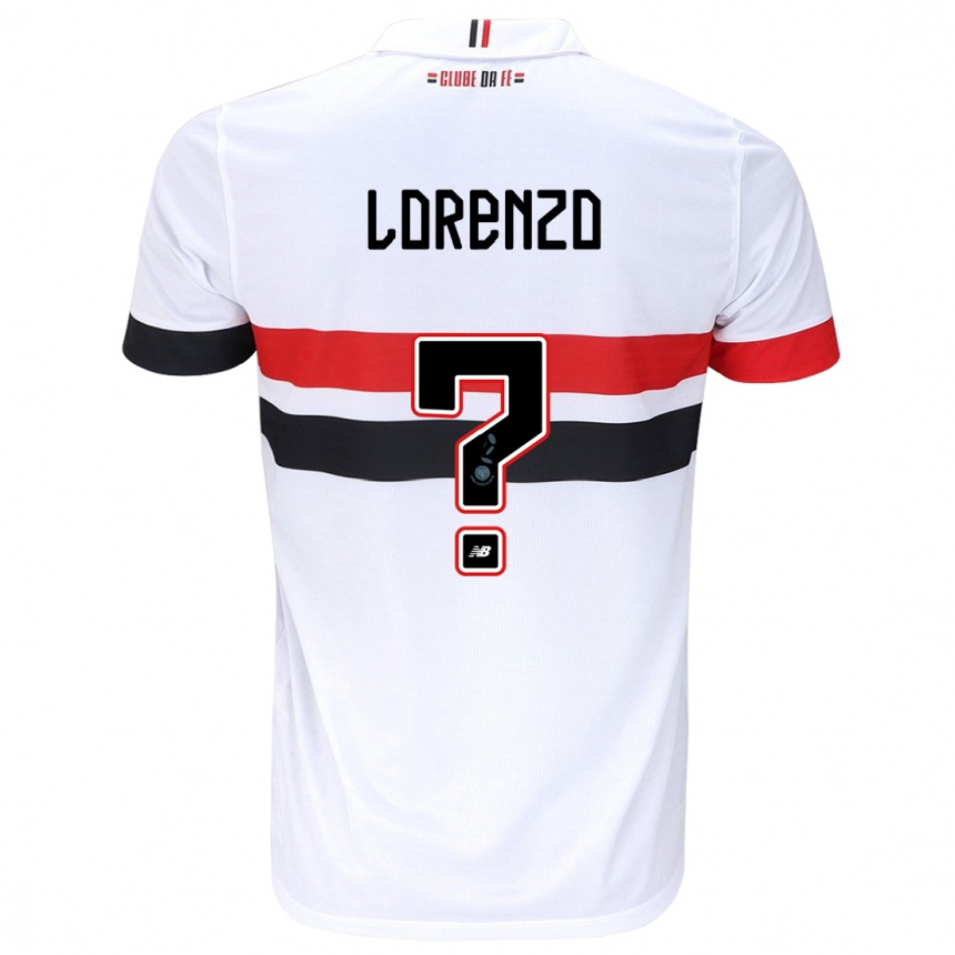 Kids Football Lorenzo #0 White Red Black Home Jersey 2024/25 T-Shirt Australia