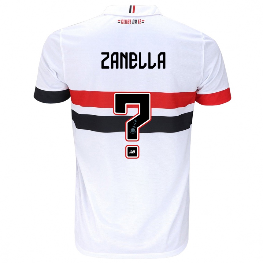 Kids Football Matheus Zanella #0 White Red Black Home Jersey 2024/25 T-Shirt Australia