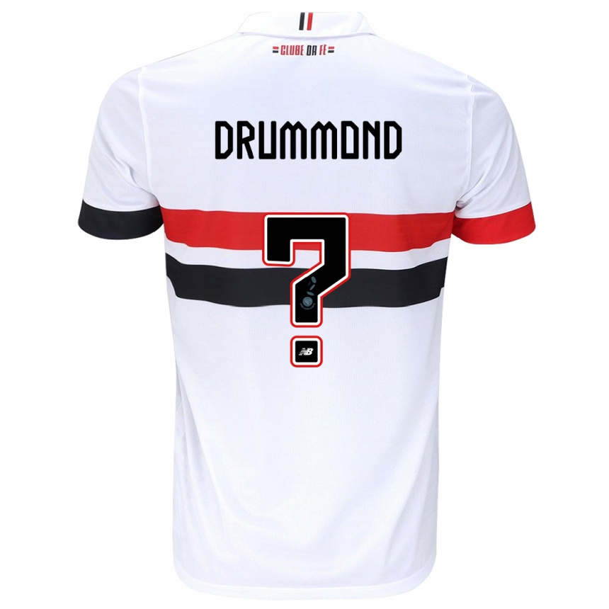 Kids Football Lucca Drummond #0 White Red Black Home Jersey 2024/25 T-Shirt Australia