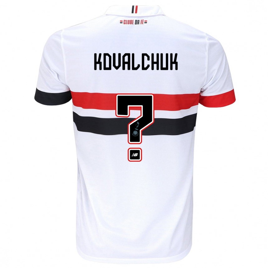 Kids Football Filipp Kovalchuk #0 White Red Black Home Jersey 2024/25 T-Shirt Australia