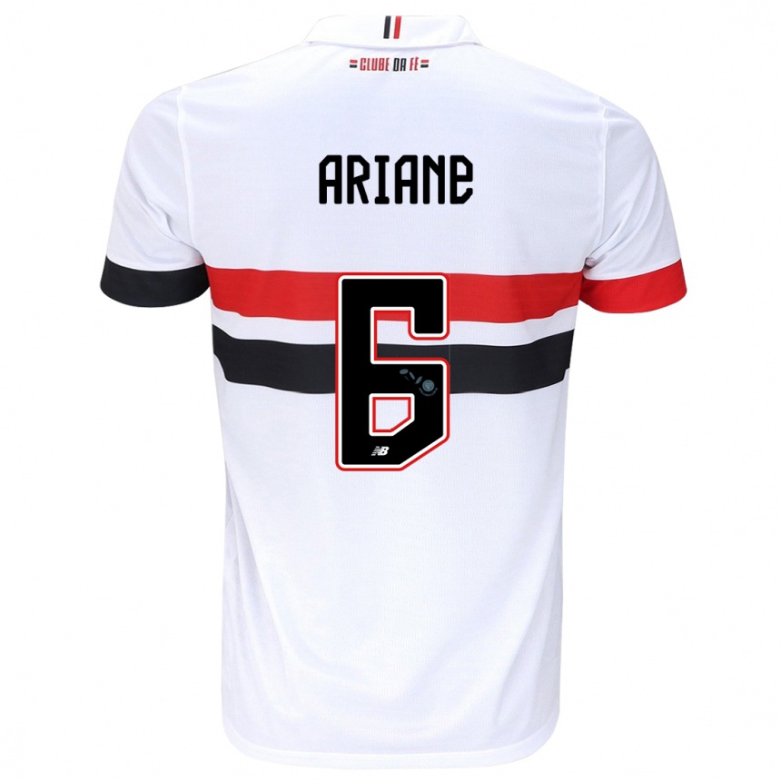 Kids Football Ariane #6 White Red Black Home Jersey 2024/25 T-Shirt Australia