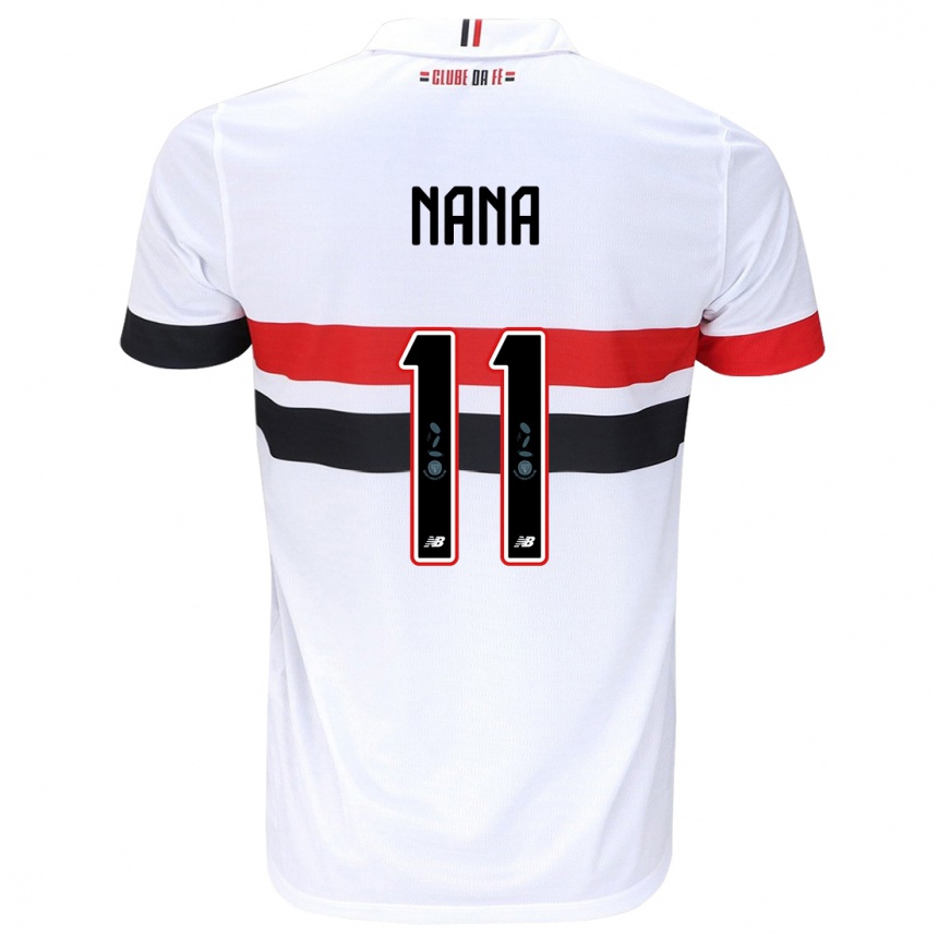 Kids Football Naná #11 White Red Black Home Jersey 2024/25 T-Shirt Australia