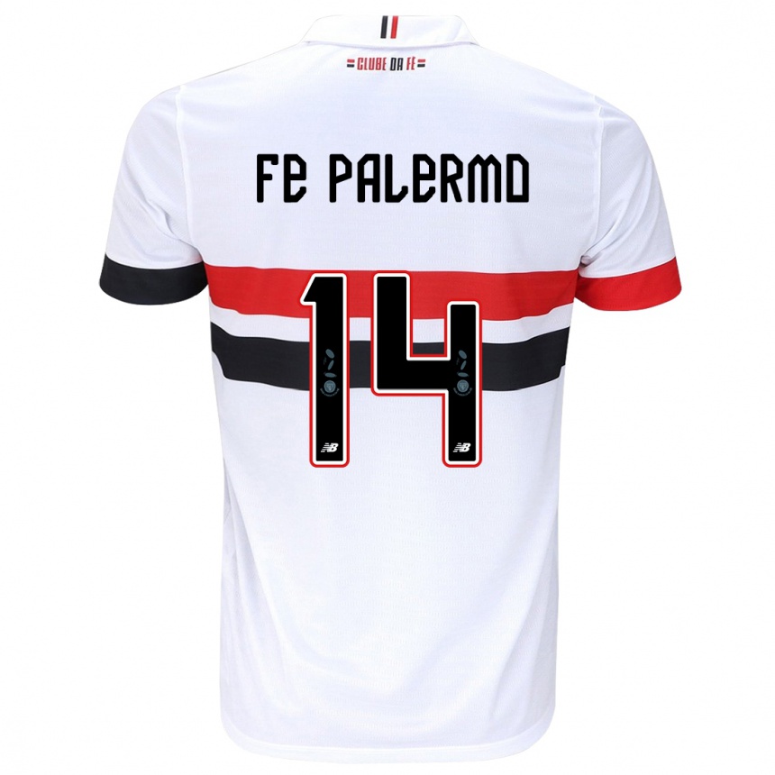 Kids Football Fe Palermo #14 White Red Black Home Jersey 2024/25 T-Shirt Australia