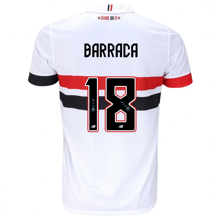 Kids Football Barraca #18 White Red Black Home Jersey 2024/25 T-Shirt Australia