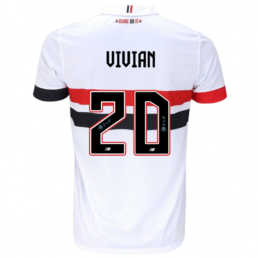 Kids Football Vivian #20 White Red Black Home Jersey 2024/25 T-Shirt Australia