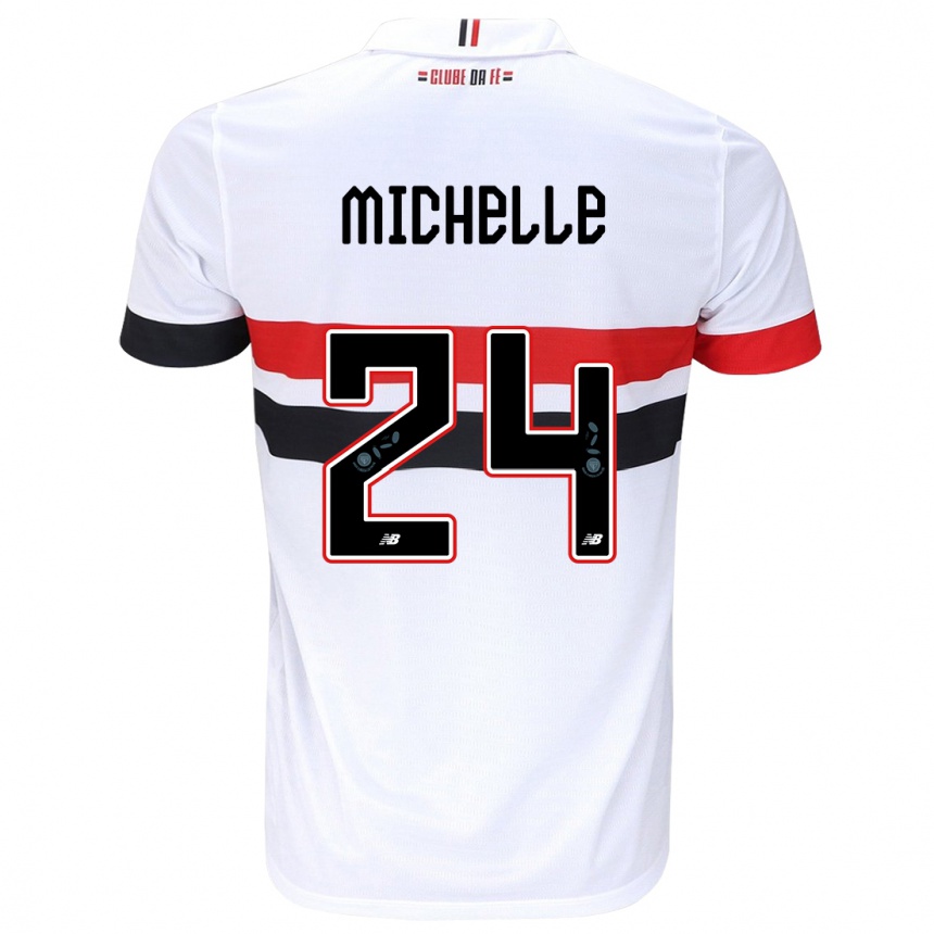 Kids Football Michelle #24 White Red Black Home Jersey 2024/25 T-Shirt Australia