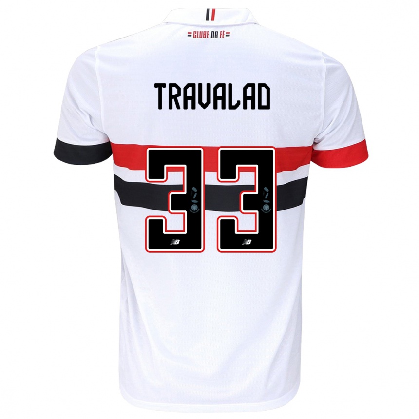 Kids Football Rafa Travalão #33 White Red Black Home Jersey 2024/25 T-Shirt Australia