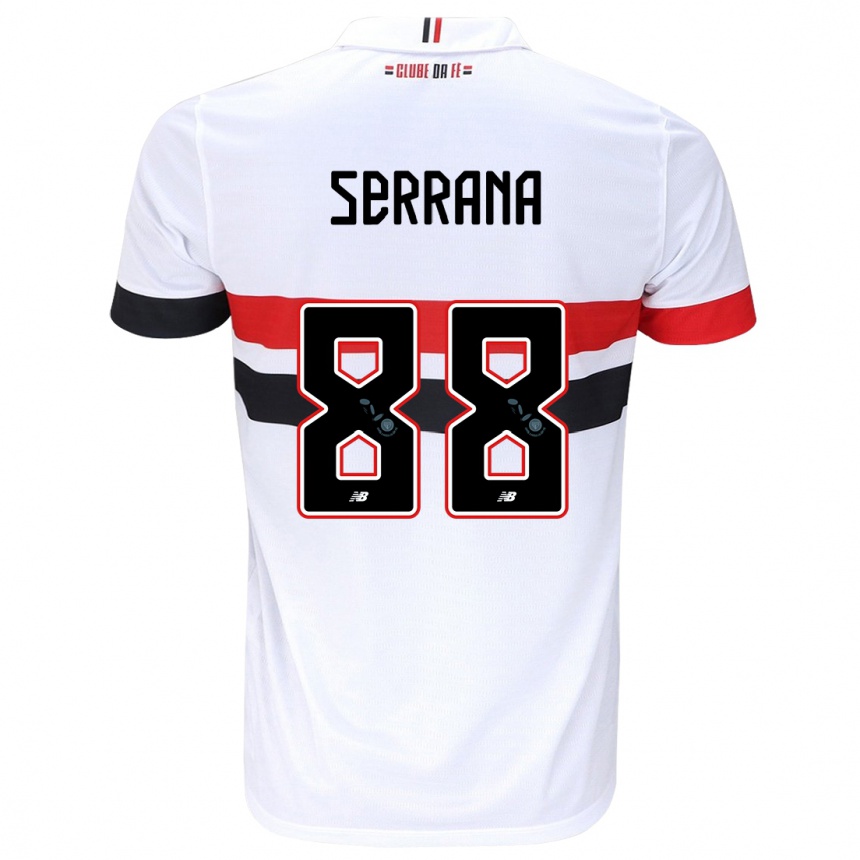 Kids Football Serrana #88 White Red Black Home Jersey 2024/25 T-Shirt Australia