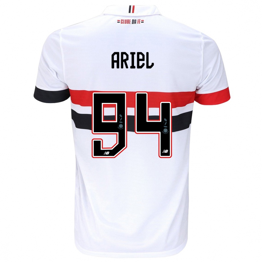 Kids Football Ariel #94 White Red Black Home Jersey 2024/25 T-Shirt Australia