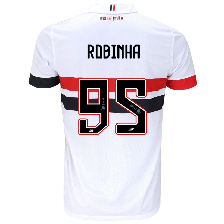 Kids Football Robinha #95 White Red Black Home Jersey 2024/25 T-Shirt Australia