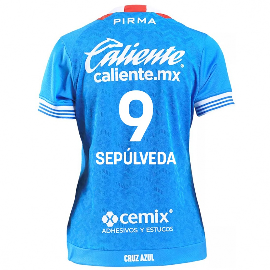 Kids Football Ángel Sepúlveda #9 Sky Blue Home Jersey 2024/25 T-Shirt Australia