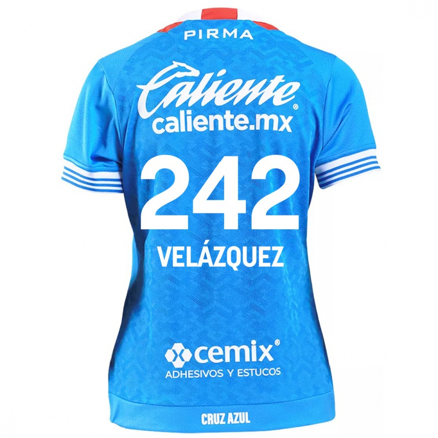 Kids Football Karol Velázquez #242 Sky Blue Home Jersey 2024/25 T-Shirt Australia