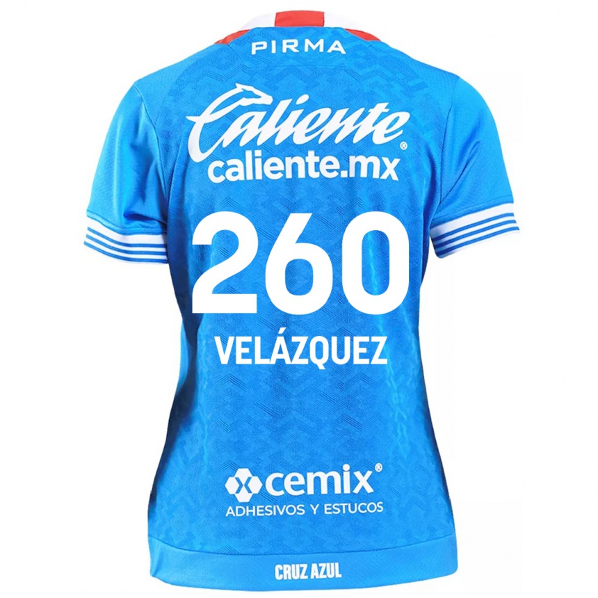 Kids Football Víctor Velázquez #260 Sky Blue Home Jersey 2024/25 T-Shirt Australia