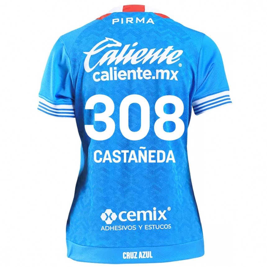 Kids Football Emiliano Castañeda #308 Sky Blue Home Jersey 2024/25 T-Shirt Australia