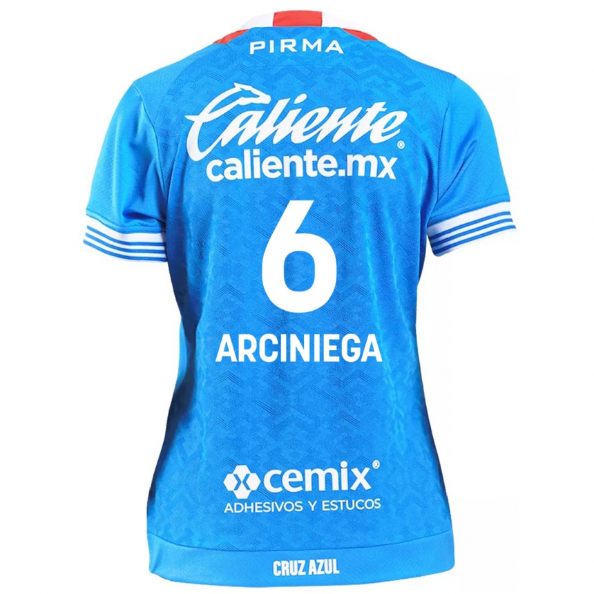 Kids Football Mirelle Arciniega #6 Sky Blue Home Jersey 2024/25 T-Shirt Australia