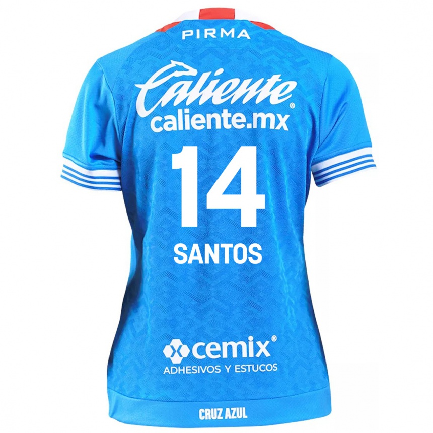 Kids Football Eleisa Santos #14 Sky Blue Home Jersey 2024/25 T-Shirt Australia