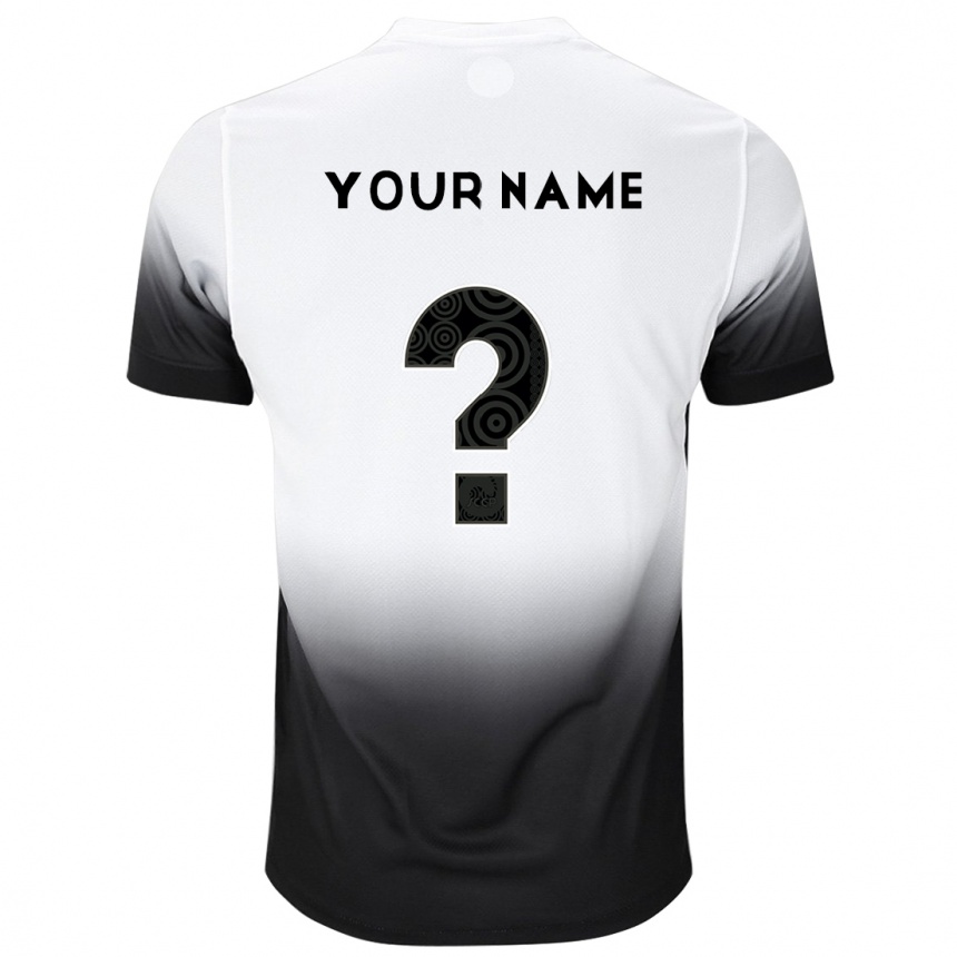 Kids Football Your Name #0 White Black Home Jersey 2024/25 T-Shirt Australia