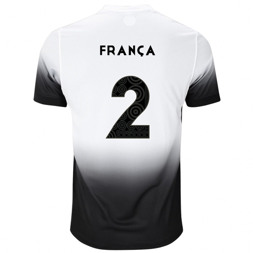 Kids Football Matheus França #2 White Black Home Jersey 2024/25 T-Shirt Australia