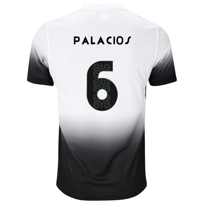 Kids Football Diego Palacios #6 White Black Home Jersey 2024/25 T-Shirt Australia