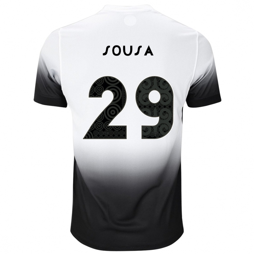 Kids Football Arthur Sousa #29 White Black Home Jersey 2024/25 T-Shirt Australia