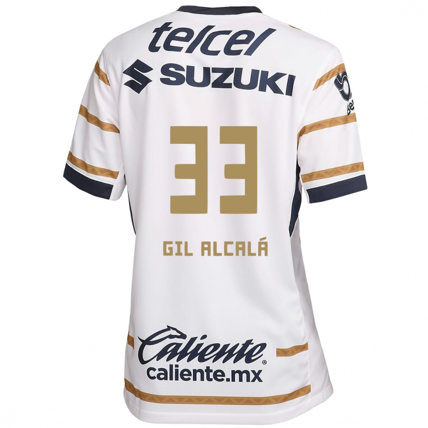 Kids Football Gil Alcalá #33 White Obsidian Home Jersey 2024/25 T-Shirt Australia