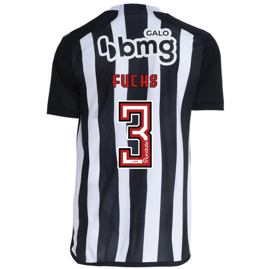 Kids Football Bruno Fuchs #3 White Black Home Jersey 2024/25 T-Shirt Australia