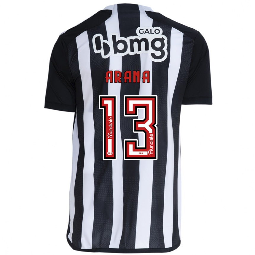 Kids Football Guilherme Arana #13 White Black Home Jersey 2024/25 T-Shirt Australia