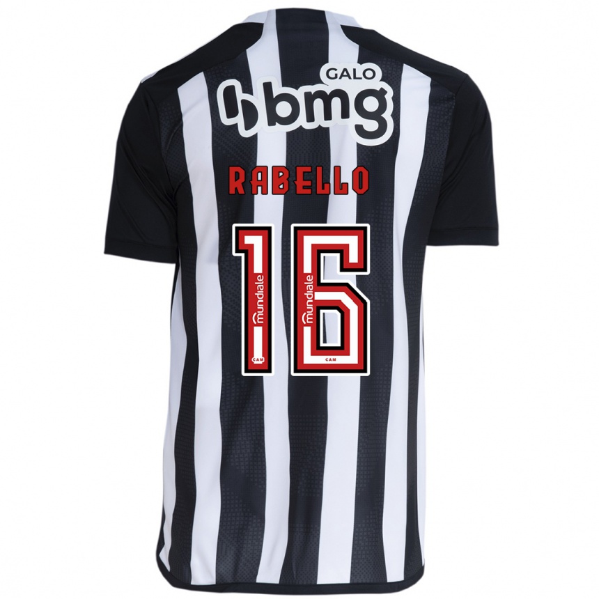 Kids Football Igor Rabello #16 White Black Home Jersey 2024/25 T-Shirt Australia