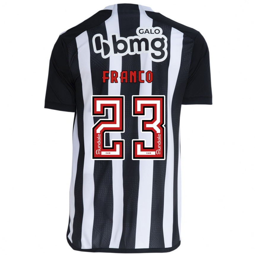 Kids Football Alan Franco #23 White Black Home Jersey 2024/25 T-Shirt Australia