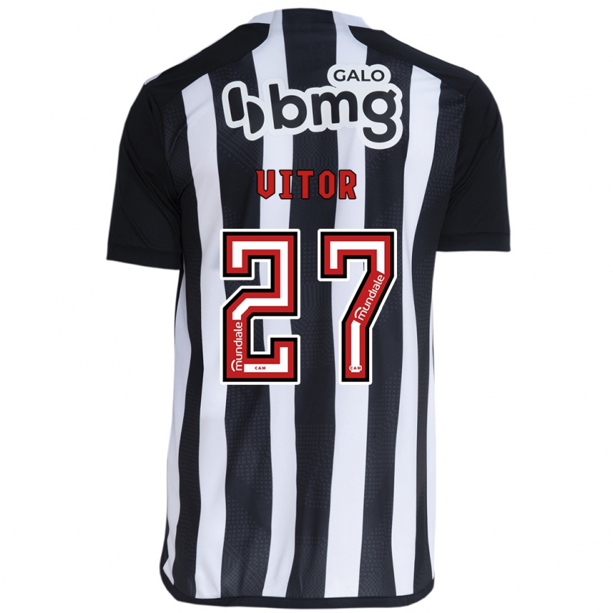 Kids Football Paulo Vitor #27 White Black Home Jersey 2024/25 T-Shirt Australia