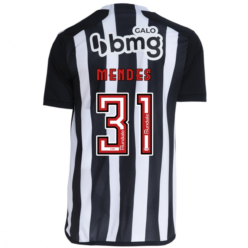 Kids Football Matheus Mendes #31 White Black Home Jersey 2024/25 T-Shirt Australia