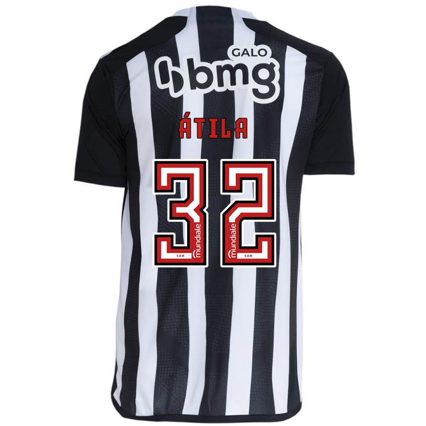 Kids Football Gabriel Átila #32 White Black Home Jersey 2024/25 T-Shirt Australia