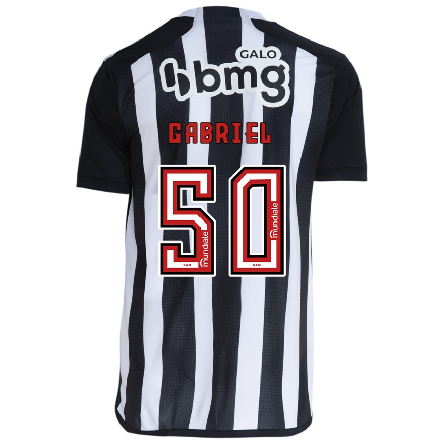 Kids Football Vitor Gabriel #50 White Black Home Jersey 2024/25 T-Shirt Australia