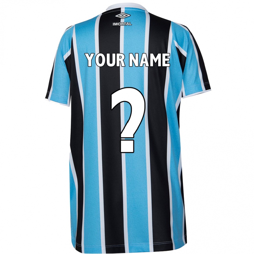 Kids Football Your Name #0 Blue Black White Home Jersey 2024/25 T-Shirt Australia