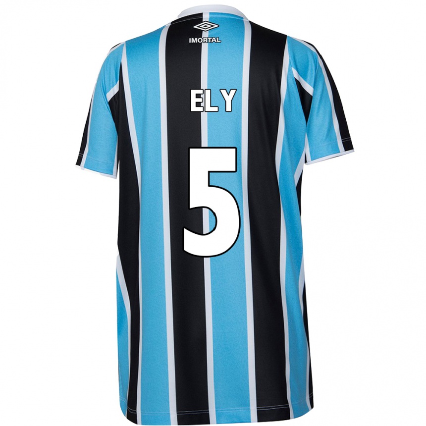 Kids Football Rodrigo Ely #5 Blue Black White Home Jersey 2024/25 T-Shirt Australia