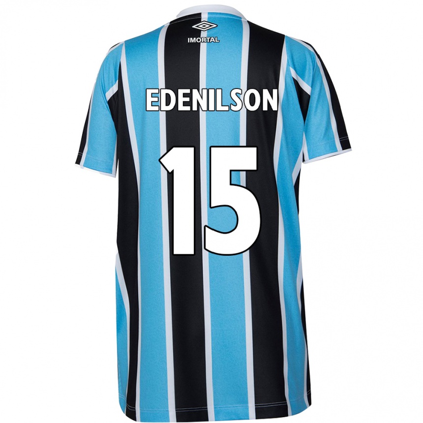 Kids Football Edenilson #15 Blue Black White Home Jersey 2024/25 T-Shirt Australia