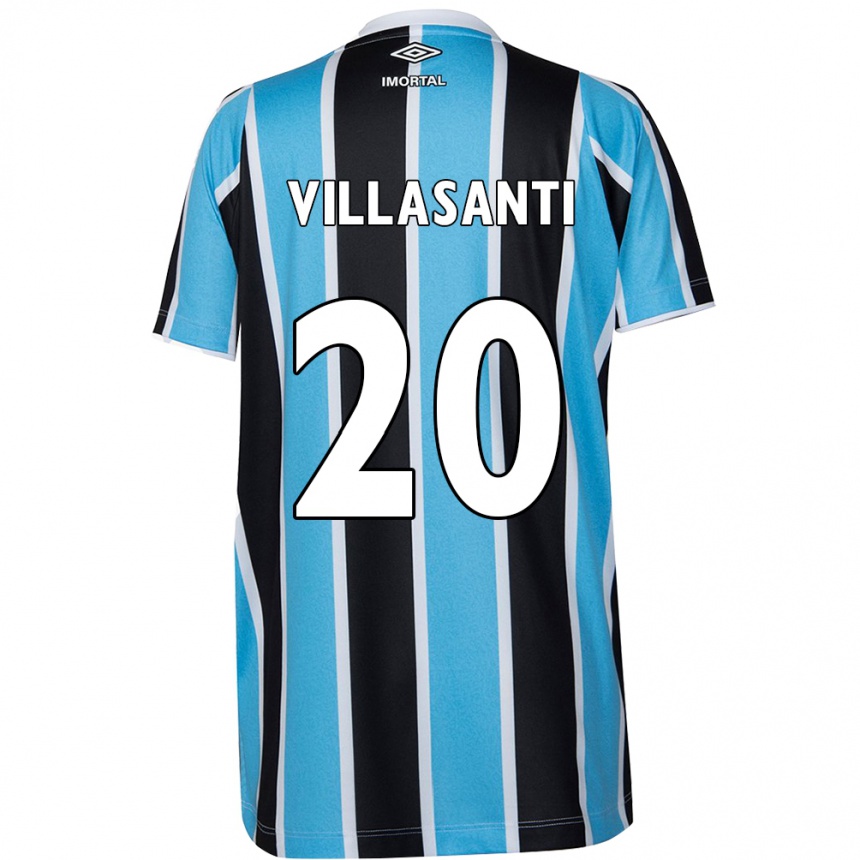 Kids Football Mathías Villasanti #20 Blue Black White Home Jersey 2024/25 T-Shirt Australia