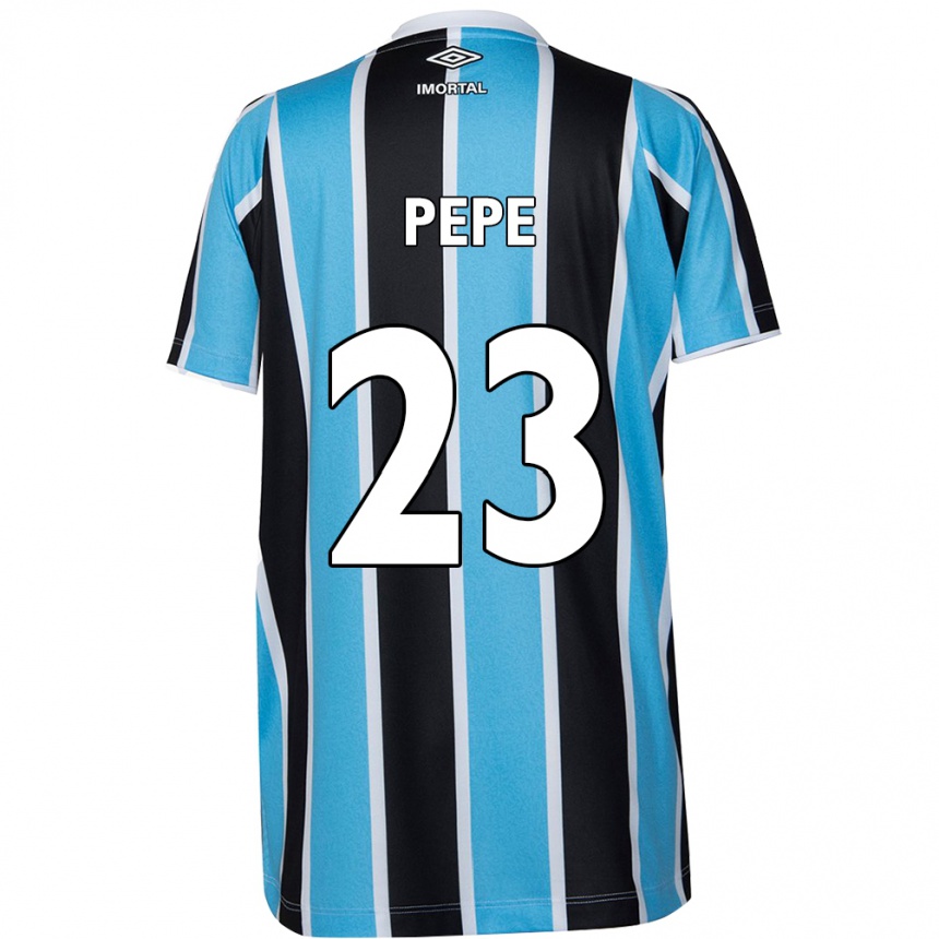 Kids Football Pepê #23 Blue Black White Home Jersey 2024/25 T-Shirt Australia