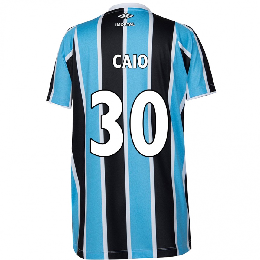 Kids Football Rodrigo Caio #30 Blue Black White Home Jersey 2024/25 T-Shirt Australia