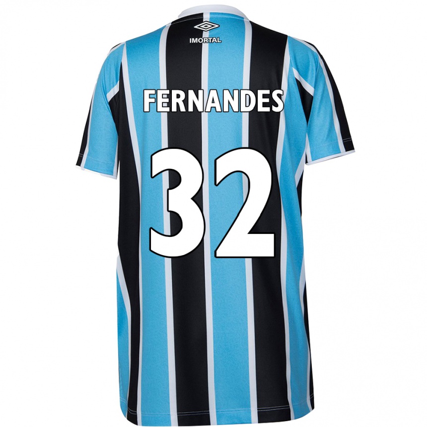 Kids Football Nathan Fernandes #32 Blue Black White Home Jersey 2024/25 T-Shirt Australia