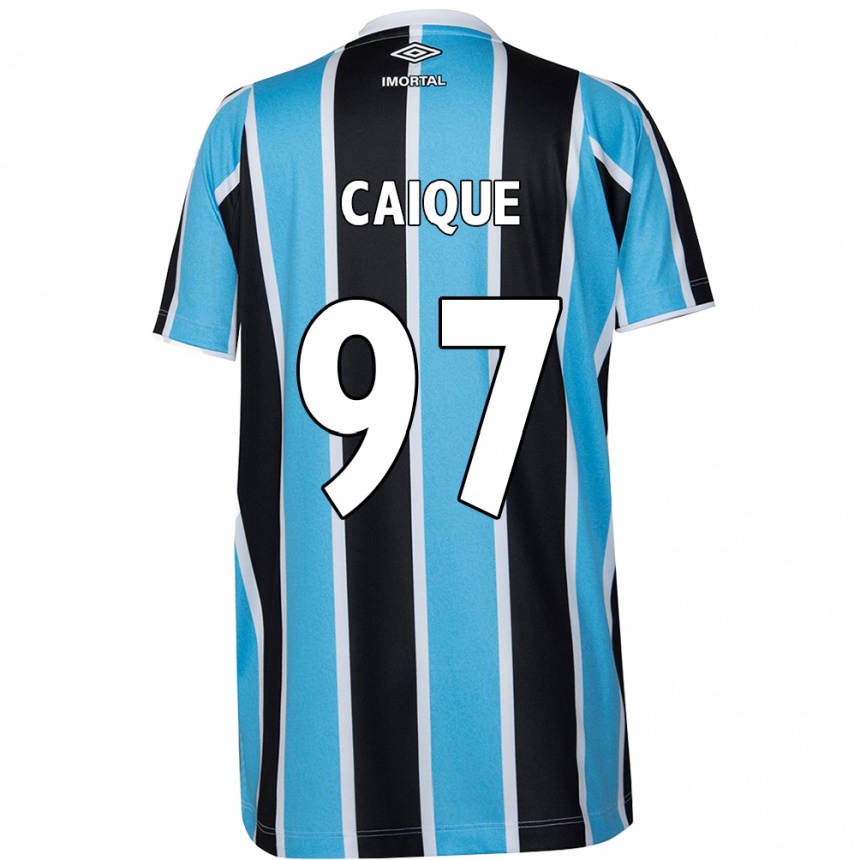 Kids Football Caíque #97 Blue Black White Home Jersey 2024/25 T-Shirt Australia