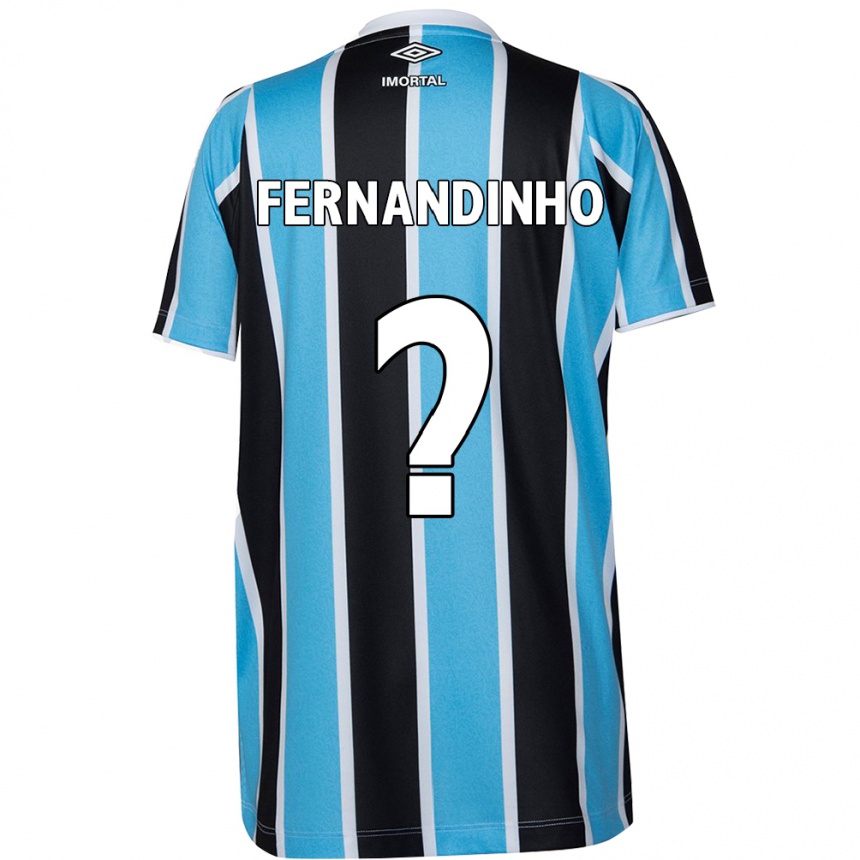 Kids Football Fernandinho #0 Blue Black White Home Jersey 2024/25 T-Shirt Australia