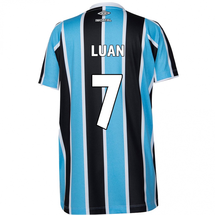 Kids Football Luan #7 Blue Black White Home Jersey 2024/25 T-Shirt Australia