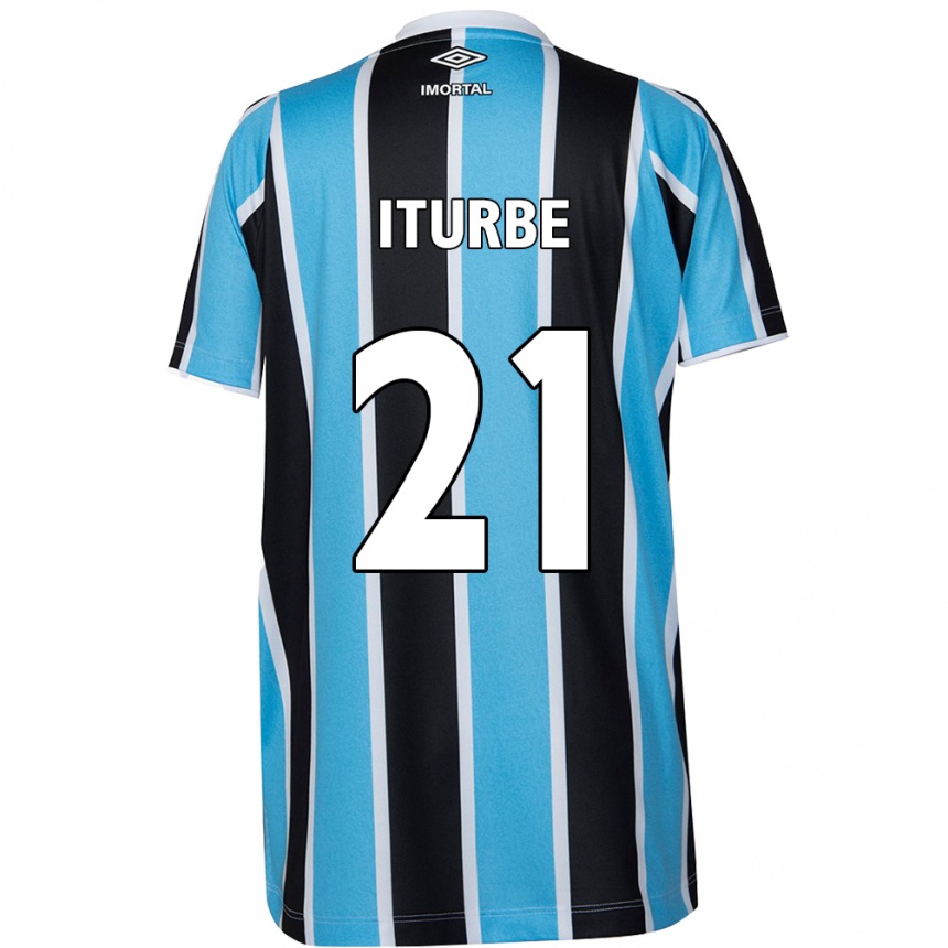 Kids Football Juan Iturbe #21 Blue Black White Home Jersey 2024/25 T-Shirt Australia