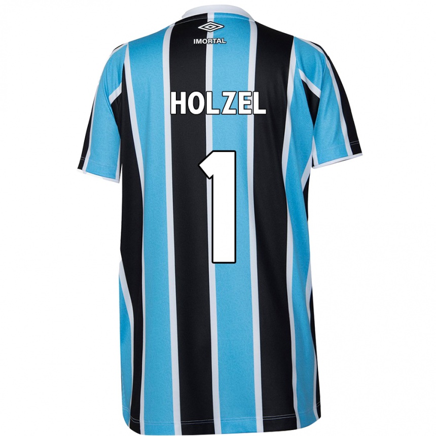 Kids Football Vivi Holzel #1 Blue Black White Home Jersey 2024/25 T-Shirt Australia