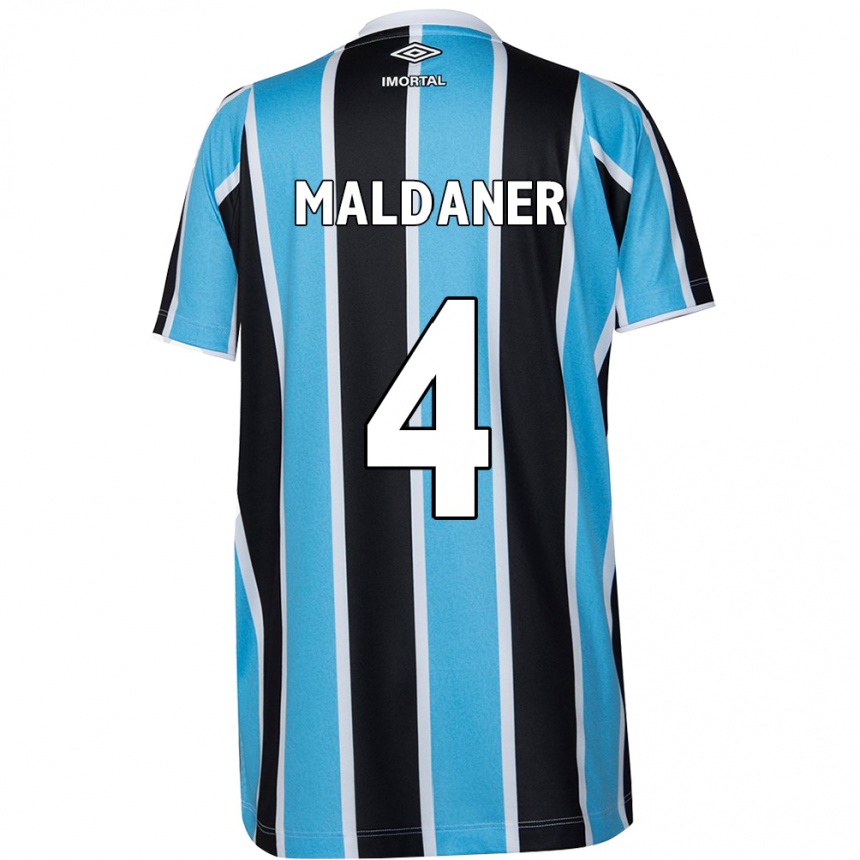 Kids Football Pati Maldaner #4 Blue Black White Home Jersey 2024/25 T-Shirt Australia