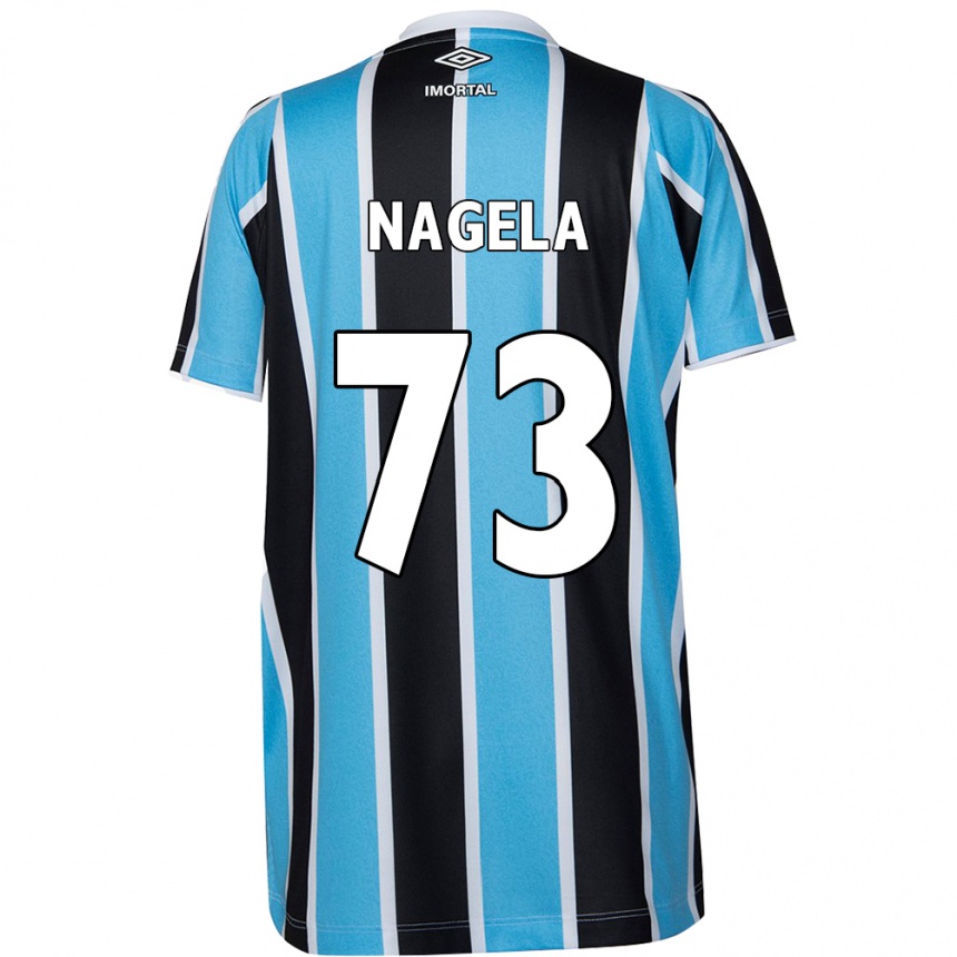 Kids Football Nágela #73 Blue Black White Home Jersey 2024/25 T-Shirt Australia